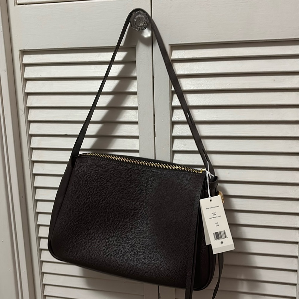 Large ROMY shoulder bag in Deep Brown